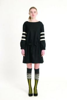 AW1314 PURE WOOL DRAWSTRING DRESS - Other Image